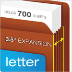 Heavy-Duty End Tab File Pockets, 3.5" Expansion, Letter Size, Red Fiber, 10/box