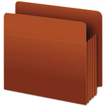 Heavy-Duty End Tab File Pockets, 3.5" Expansion, Letter Size, Red Fiber, 10/box