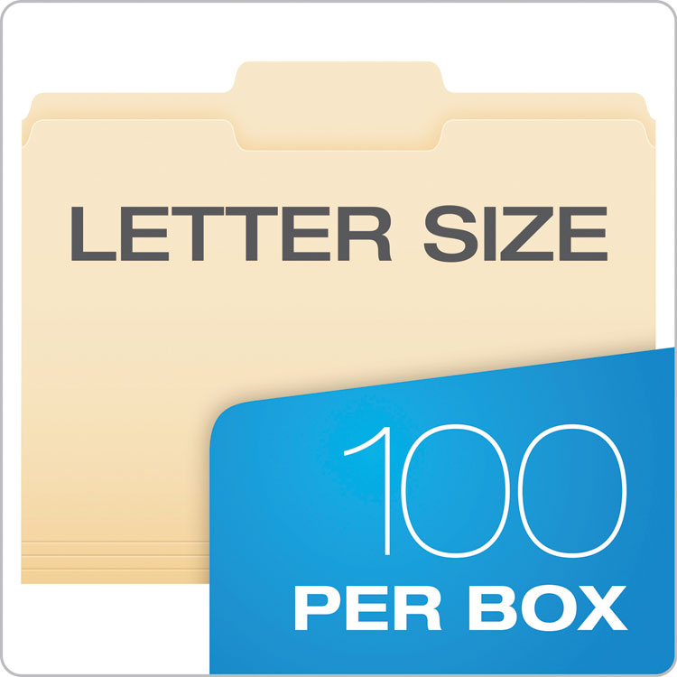 Manila File Folders, 1/3-Cut Tabs: Center Position, Letter Size, 0.75" Expansion, Manila, 100/Box