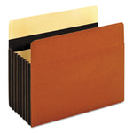Heavy-Duty File Pockets, 7" Expansion, Letter Size, Redrope, 5/box