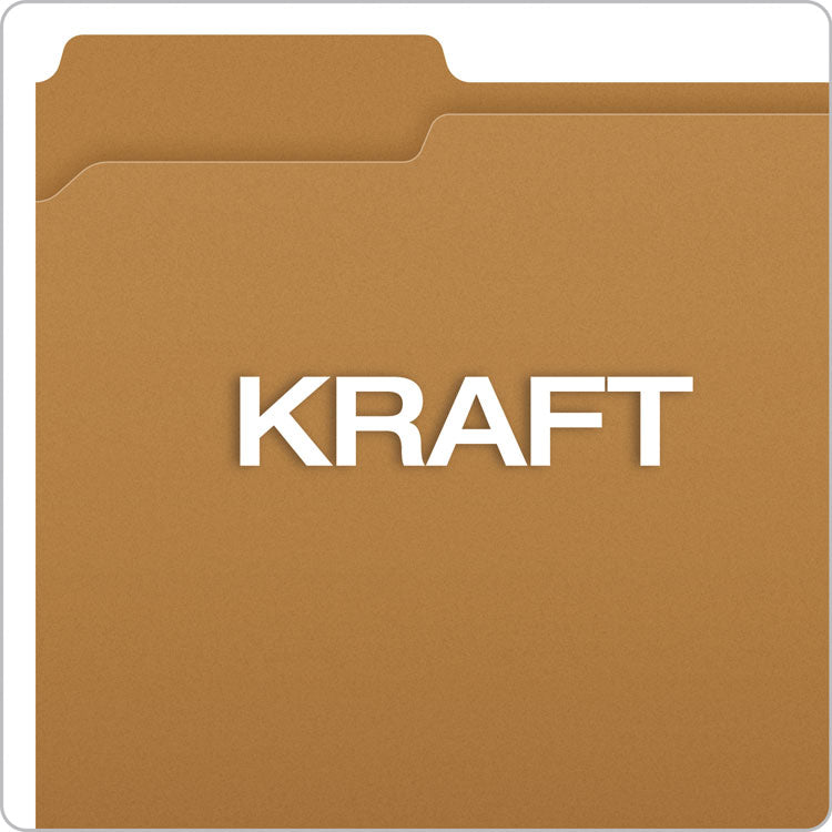 Kraft Fastener Folders, 1/3-Cut Tabs, 1 Fastener, Letter Size, Kraft Exterior, 50/Box