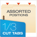 Manila Fastener Folders, 1/3-Cut Tabs, 2 Fasteners, Letter Size, Manila Exterior, 50/Box