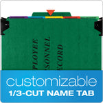 Hanging-Style Personnel Folders, 5 Dividers with 1/5-Cut Tabs, Letter Size, 1/3-Cut Exterior Tabs, Green