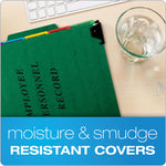 Hanging-Style Personnel Folders, 5 Dividers with 1/5-Cut Tabs, Letter Size, 1/3-Cut Exterior Tabs, Green