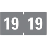 Yearly End Tab File Folder Labels, 19, 0.75 X 1.5, Gray, 500/roll