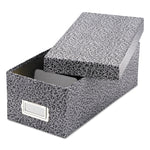 Reinforced Board Card File, Lift-Off Cover, Holds 1,200 3 X 5 Cards, 5.13 X 11 X 3.63, Black/white
