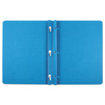 Title Panel And Border Front Report Cover, 3-Prong Fastener, Panel And Border Cover, 0.5" Cap, 8.5 X 11, Light Blue, 25/box