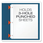 Twin-Pocket Folders With 3 Fasteners, 0.5" Capacity, 11 X 8.5, Blue, 25/box