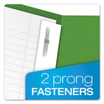 Twin-Pocket Folders With 3 Fasteners, 0.5" Capacity, 11 X 8.5, Green, 25/box