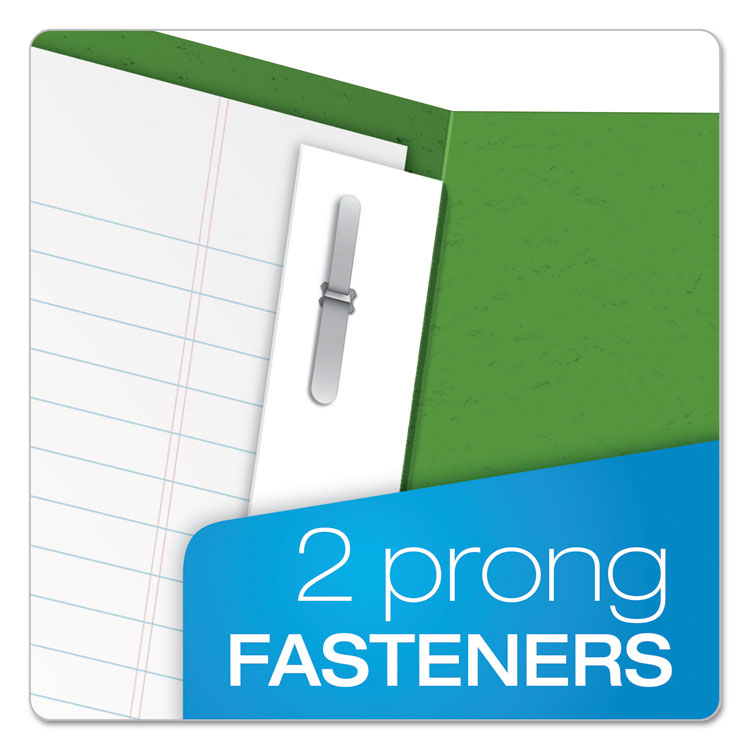 Twin-Pocket Folders With 3 Fasteners, 0.5" Capacity, 11 X 8.5, Green, 25/box