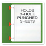 Twin-Pocket Folders With 3 Fasteners, 0.5" Capacity, 11 X 8.5, Green, 25/box