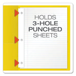 Twin-Pocket Folders With 3 Fasteners, 0.5" Capacity, 11 X 8.5, Yellow, 25/box