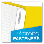 Twin-Pocket Folders With 3 Fasteners, 0.5" Capacity, 11 X 8.5, Yellow, 25/box