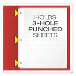 Twin-Pocket Folders With 3 Fasteners, 0.5" Capacity, 11 X 8.5, Red, 25/box