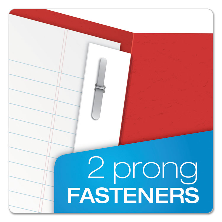 Twin-Pocket Folders With 3 Fasteners, 0.5" Capacity, 11 X 8.5, Red, 25/box