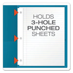 Twin-Pocket Folders With 3 Fasteners, 0.5" Capacity, 11 X 8.5, Light Blue, 25/box