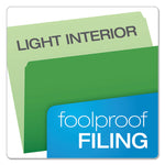 Colored File Folders, Straight Tabs, Letter Size, Green/Light Green, 100/Box