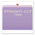 Colored File Folders, Straight Tabs, Letter Size, Lavender/Light Lavender, 100/Box