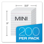 Ruled Mini Index Cards, 3 X 2.5, White, 200/pack