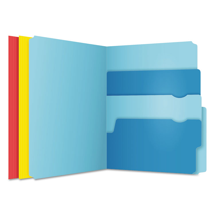 Divide It Up File Folder, 1/2-Cut Tabs: Assorted, Letter Size, 0.75" Expansion, Assorted Colors, 24/Pack