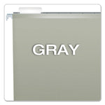 Colored Reinforced Hanging Folders, Legal Size, 1/5-Cut Tabs, Gray, 25/Box