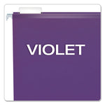 Colored Reinforced Hanging Folders, Legal Size, 1/5-Cut Tabs, Violet, 25/Box