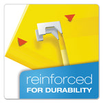 Colored Reinforced Hanging Folders, Legal Size, 1/5-Cut Tabs, Yellow, 25/Box