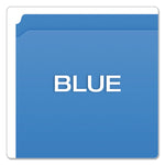 Double-Ply Reinforced Top Tab Colored File Folders, Straight Tabs, Letter Size, 0.75" Expansion, Blue, 100/Box