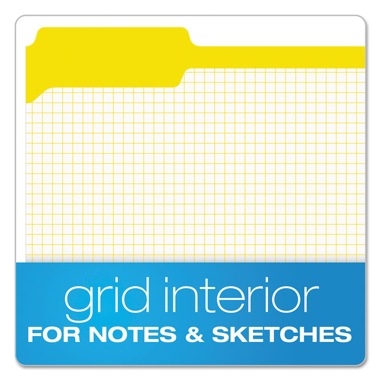 Double-Ply Reinforced Top Tab Colored File Folders, 1/3-Cut Tabs: Assorted, Letter Size, 0.75" Expansion, Yellow, 100/Box