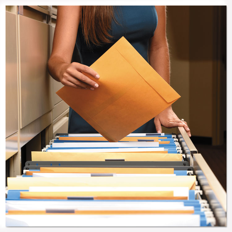 Redi-Strip Catalog Envelope, #13 1/2, Cheese Blade Flap, Redi-Strip Adhesive Closure, 10 x 13, Brown Kraft, 100/Box