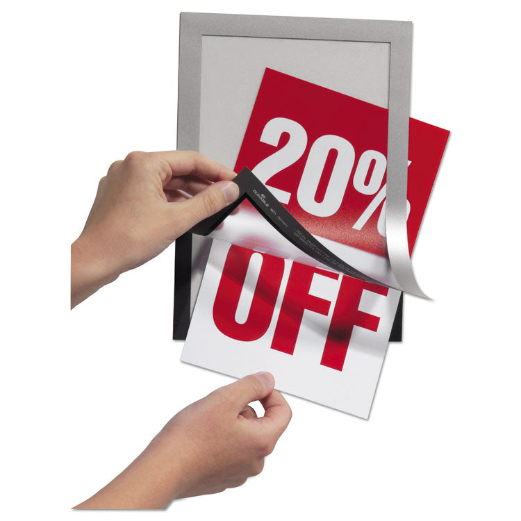 DURAFRAME Sign Holder, 5.5 x 8.5, Silver, 2/Pack