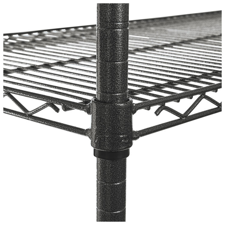 Nsf Certified 4-Shelf Wire Shelving Kit With Casters, 48w X 18d X 72h, Black Anthracite