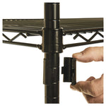 Nsf Certified 4-Shelf Wire Shelving Kit With Casters, 48w X 18d X 72h, Black