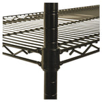 Nsf Certified 4-Shelf Wire Shelving Kit With Casters, 48w X 18d X 72h, Black