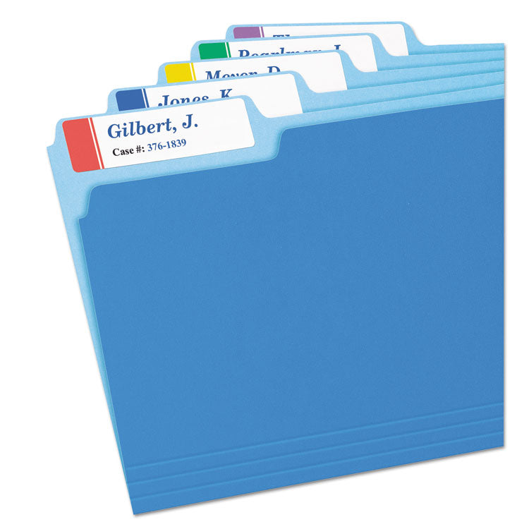 Extra-Large Trueblock File Folder Labels With Sure Feed Technology, 0.94 X 3.44, White, 18/sheet, 25 Sheets/pack
