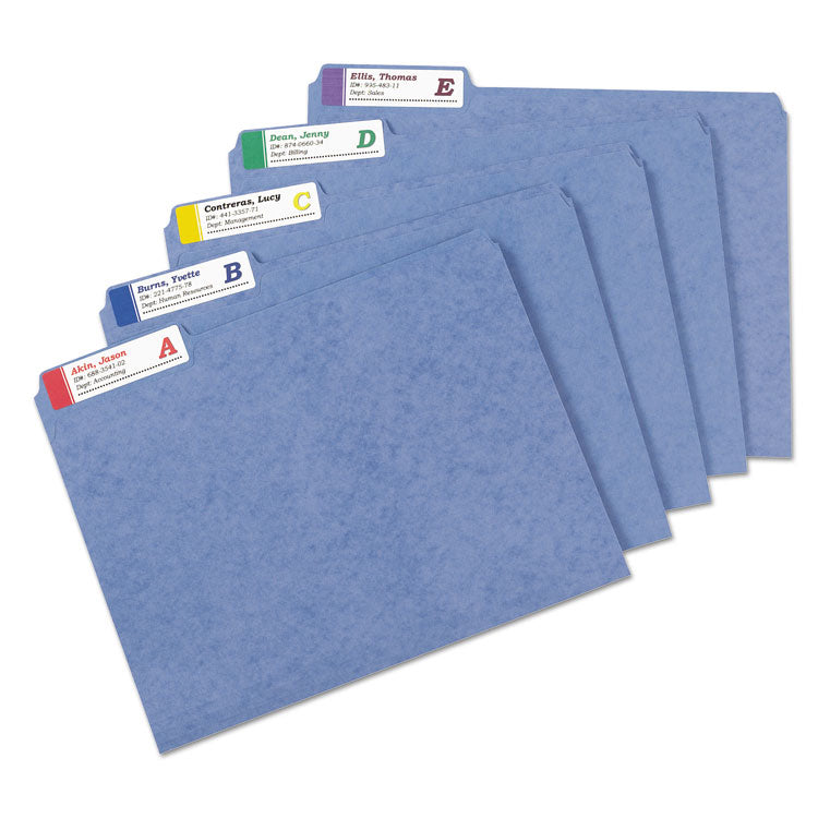 Extra-Large Trueblock File Folder Labels With Sure Feed Technology, 0.94 X 3.44, White, 18/sheet, 25 Sheets/pack