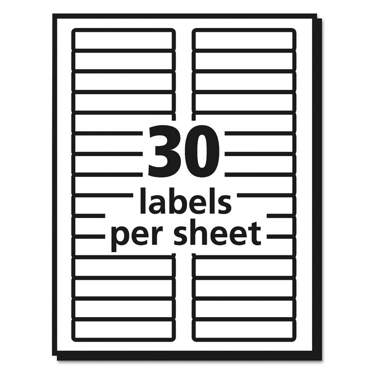 Permanent TrueBlock File Folder Labels with Sure Feed Technology, 0.66 x 3.44, Yellow/White, 30/Sheet, 50 Sheets/Box