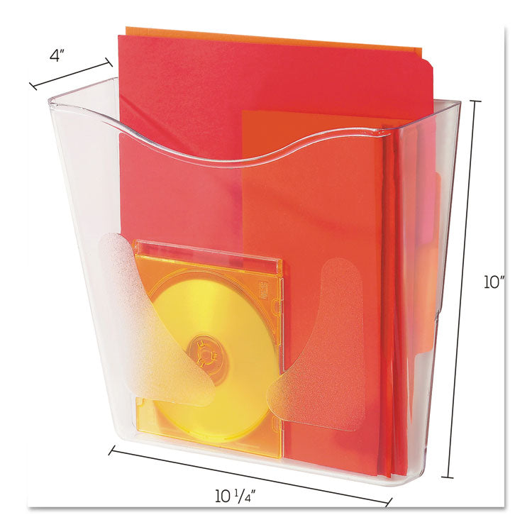 Euro-Style DocuPocket Portrait Wall File, A4/Legal/Letter/Magazine/Portfolio Size, 10.25" x 4" x 10", Clear