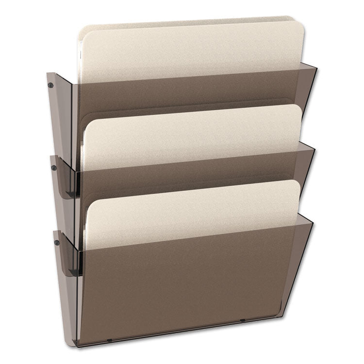 Unbreakable DocuPocket Wall File, 3 Sections, Letter Size, 14.5" x 3" x 6.5", Clear, 3/Pack