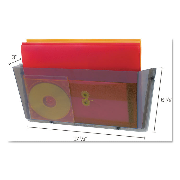 Unbreakable DocuPocket Wall File, Legal Size, 17.5" x 3" x 6.5", Smoke