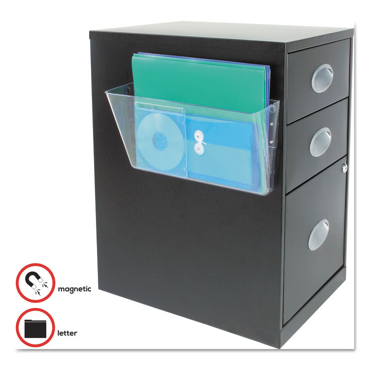 Magnetic DocuPocket Wall File, Letter Size, 13" x 4" x 7", Clear