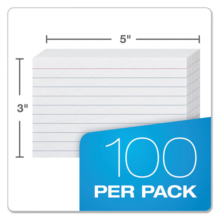 Ruled Index Cards, 3 X 5, White, 100/pack
