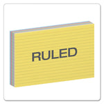 Ruled Index Cards, 5 X 8, Blue/violet/canary/green/cherry, 100/pack