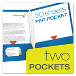 High Gloss Laminated Paperboard Folder, 100-Sheet Capacity, 11 X 8.5, Blue, 25/box