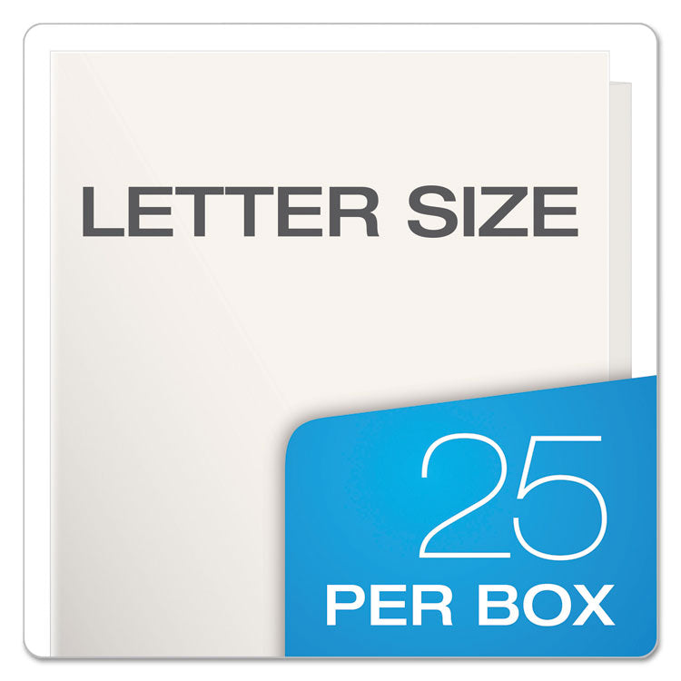 High Gloss Laminated Paperboard Folder, 100-Sheet Capacity, 11 X 8.5, White, 25/box