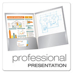 High Gloss Laminated Paperboard Folder, 100-Sheet Capacity, 11 X 8.5, Gray, 25/box