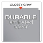 High Gloss Laminated Paperboard Folder, 100-Sheet Capacity, 11 X 8.5, Gray, 25/box