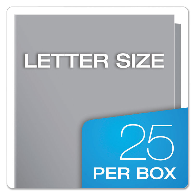 High Gloss Laminated Paperboard Folder, 100-Sheet Capacity, 11 X 8.5, Gray, 25/box