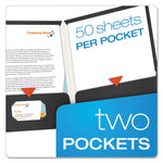 High Gloss Laminated Paperboard Folder, 100-Sheet Capacity, 11 X 8.5, Black, 25/box