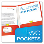 High Gloss Laminated Paperboard Folder, 100-Sheet Capacity, 11 X 8.5, Red, 25/box